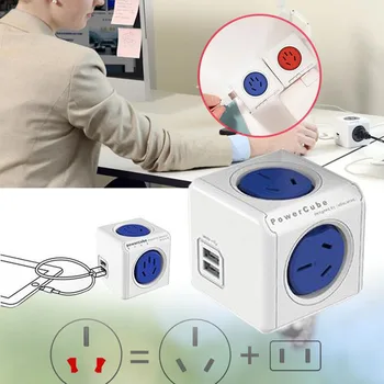 

Power Cube Socket USB Ports Adapter Switched Socket Expandable Multifunction