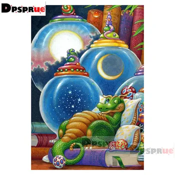 

Dpsprue Full Square/Round Diamond Painting Cross Stitch Dragon cartoon Diamond 3D Embroidery DIY 5D Moasic Christmas Gift