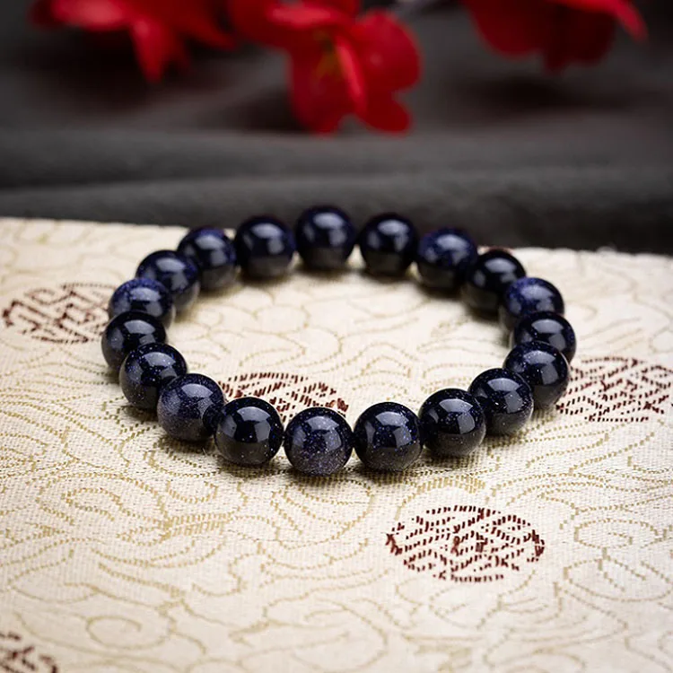 Meajoe 8 10 мм дизайн натуральный Йога браслеты синий песок вулканический камень бусины браслеты