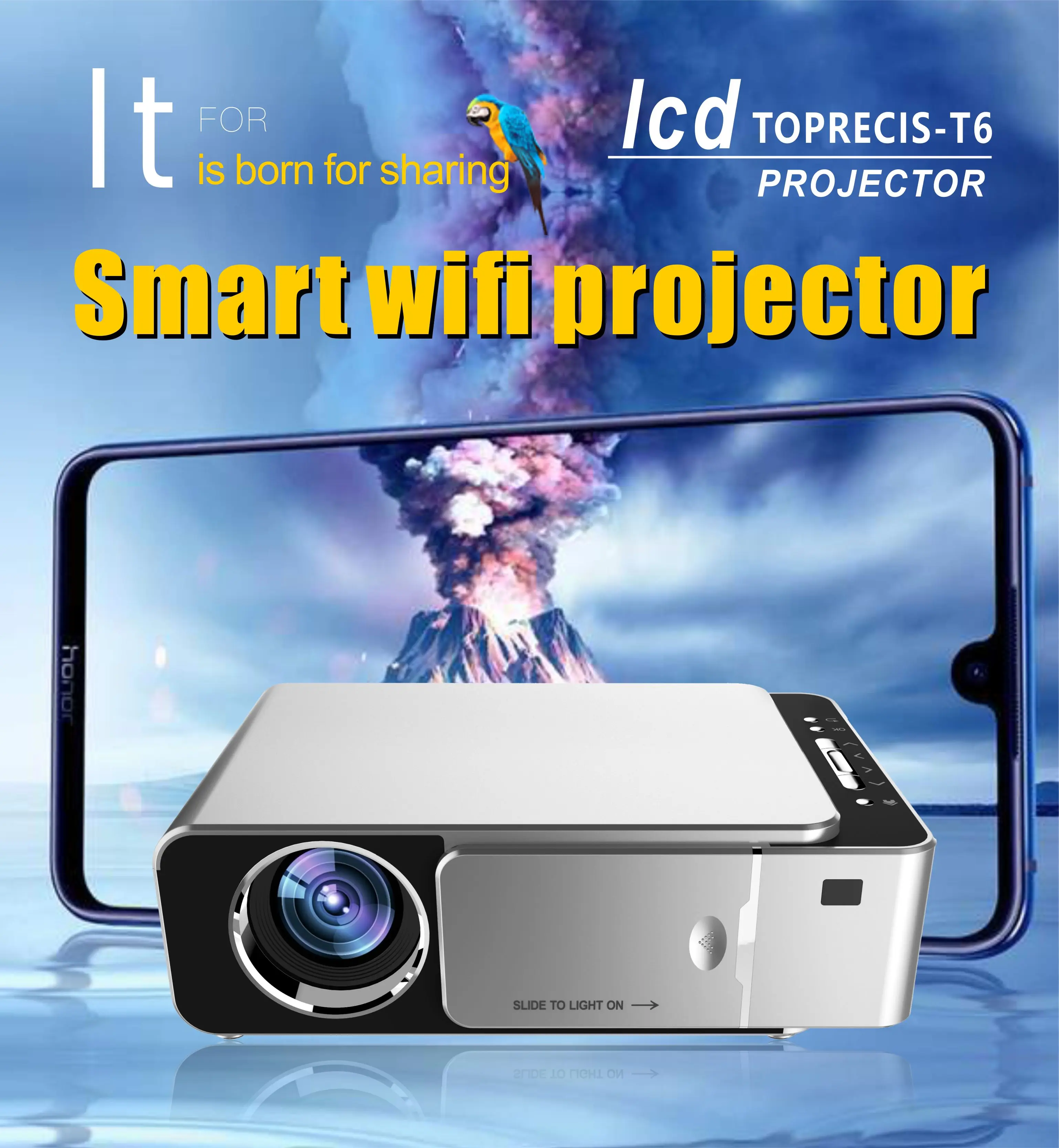 UNIC T6 светодиодный проектор 3500 люмен HDMI USB FULL HD 1080p проектор wifi Bluetooth Android 7,1 3D проектор для домашнего кинотеатра