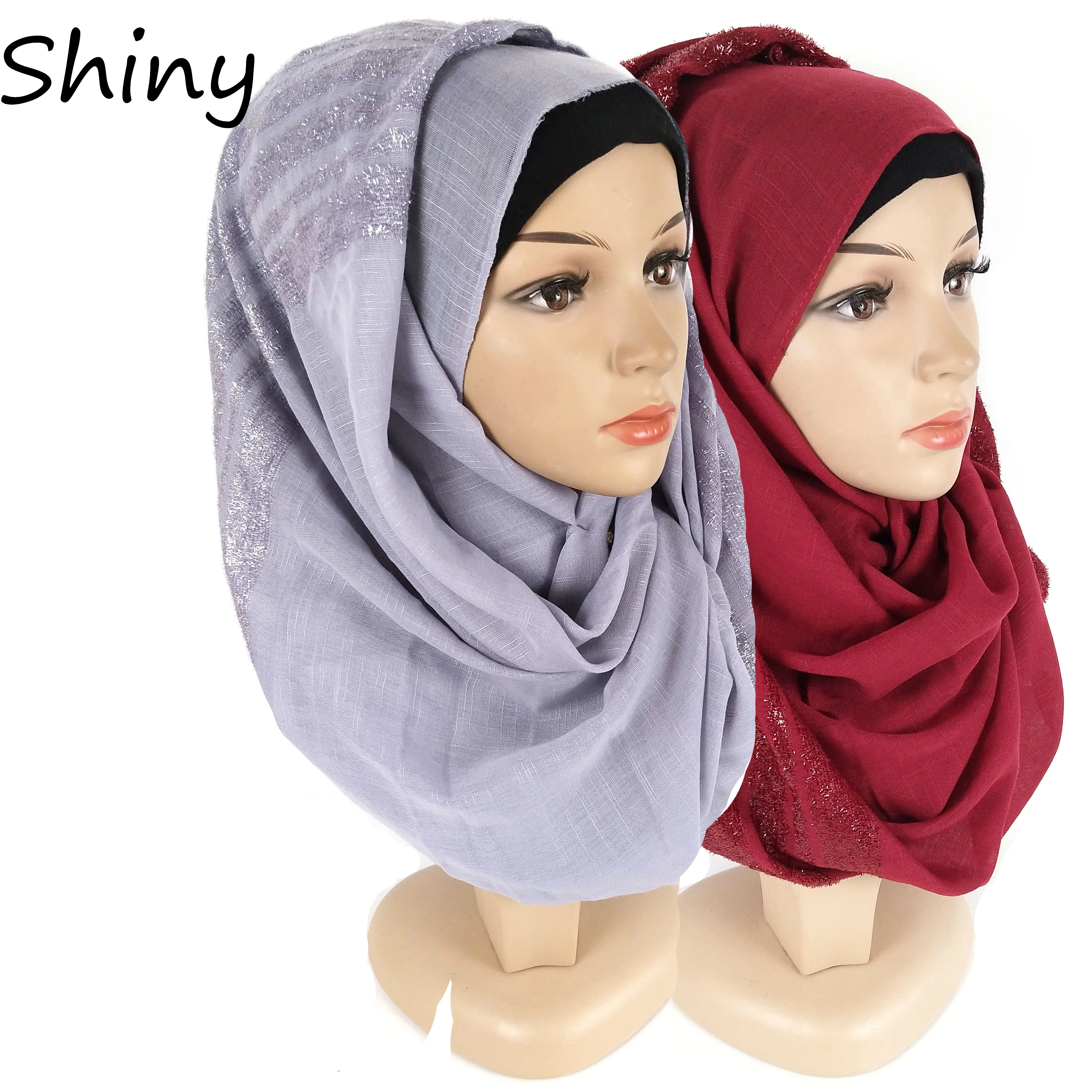 X2 10 шт. Высокое качество блестящий жатый вискозный шарф хиджаб хлопковая шаль длинная обертка Макси повязка на голову можно выбрать цвета