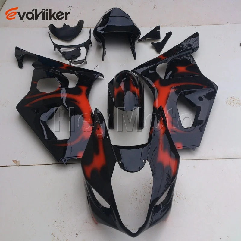 Заказной обтекатель мотоцикла для K4 GSX-R600750 2004-2005 GSX-R600 04 05+ винты+ красные пламя ABS пластик Кузов
