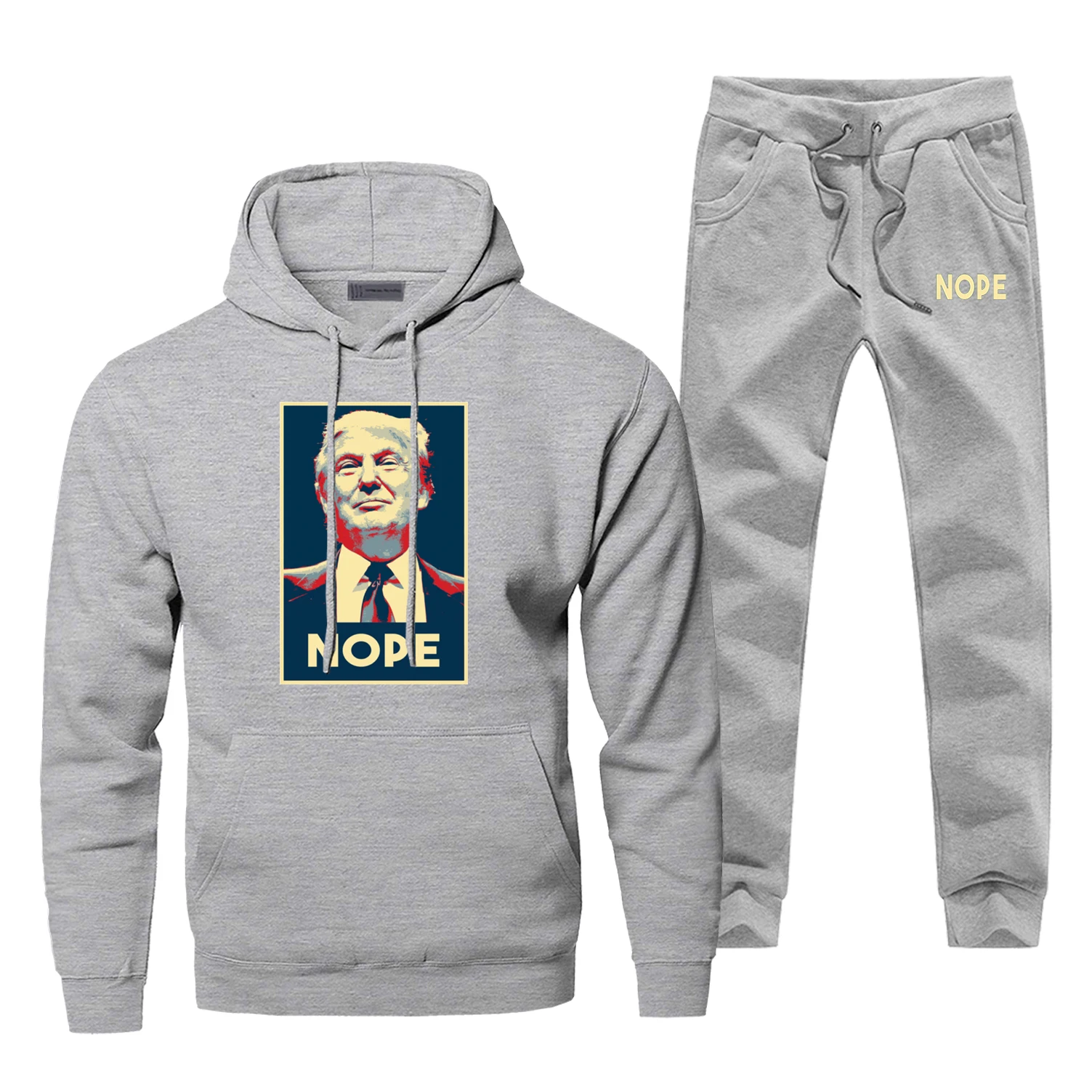 Nope Trump, толстовки, штаны, набор, Мужская толстовка, Америка, толстовка президент, мужские толстовки с капюшоном, Pollover, набор, уличная одежда, мужские толстовки