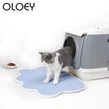 

65*46cm Cat Litter Mat EVA Double Layer Foldable Waterproof Cat Claw Feeding Clean Pad Bottom Non-slip For Pet Mat Supplies