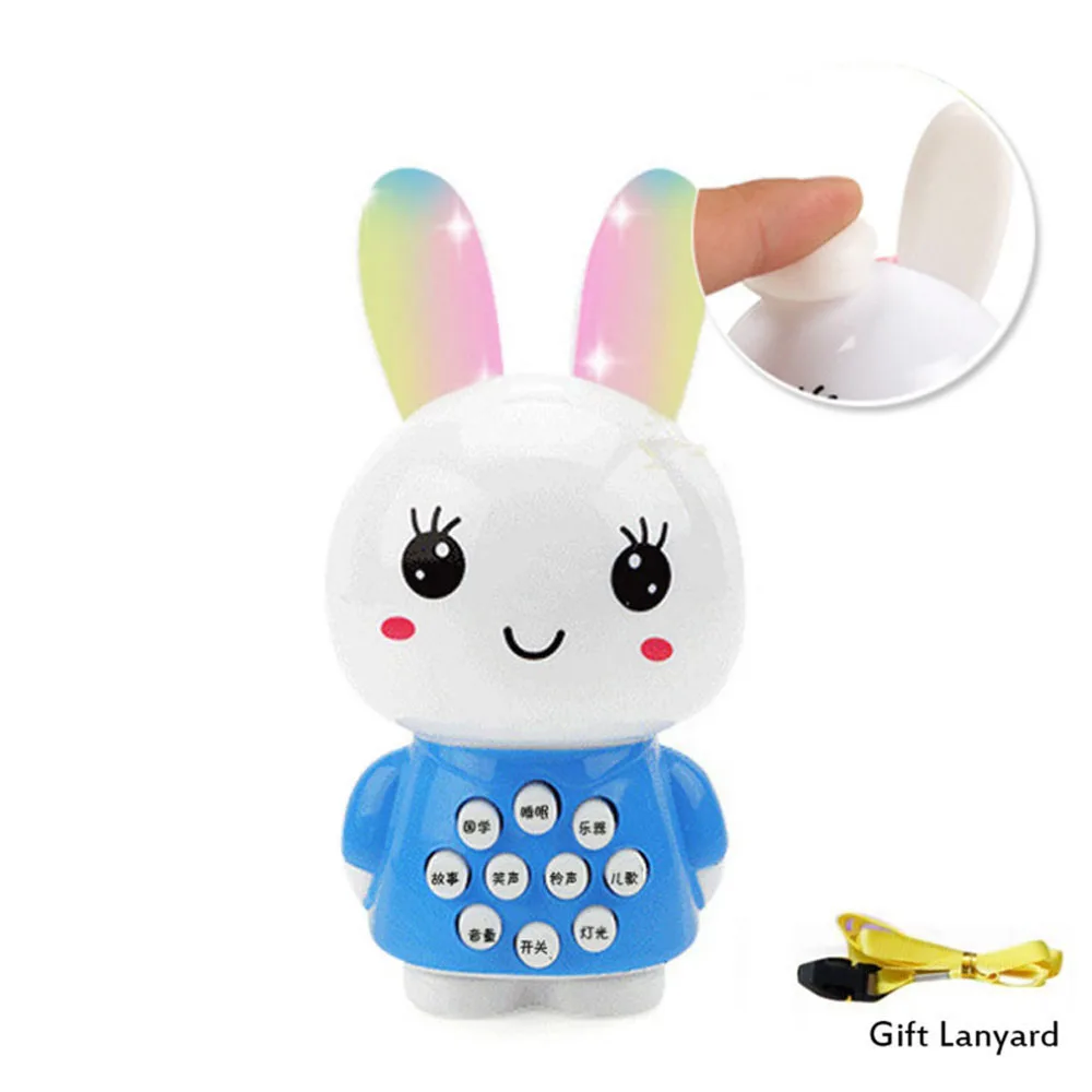 soft ear blue Детское мини музыкальное обучение машина обучающая игрушка милый кролик музыкальная история поэтические светодиодные игрушки обучающая машина развивающие игрушки - Цвет: soft ear blue