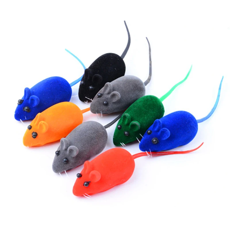 Интерактивный звук плюшевый резиновый виниловый мышь кошка реалистичный звук игрушки мышь из флока забавные игрушки для кошек случайные цвета игрушки для домашних животных