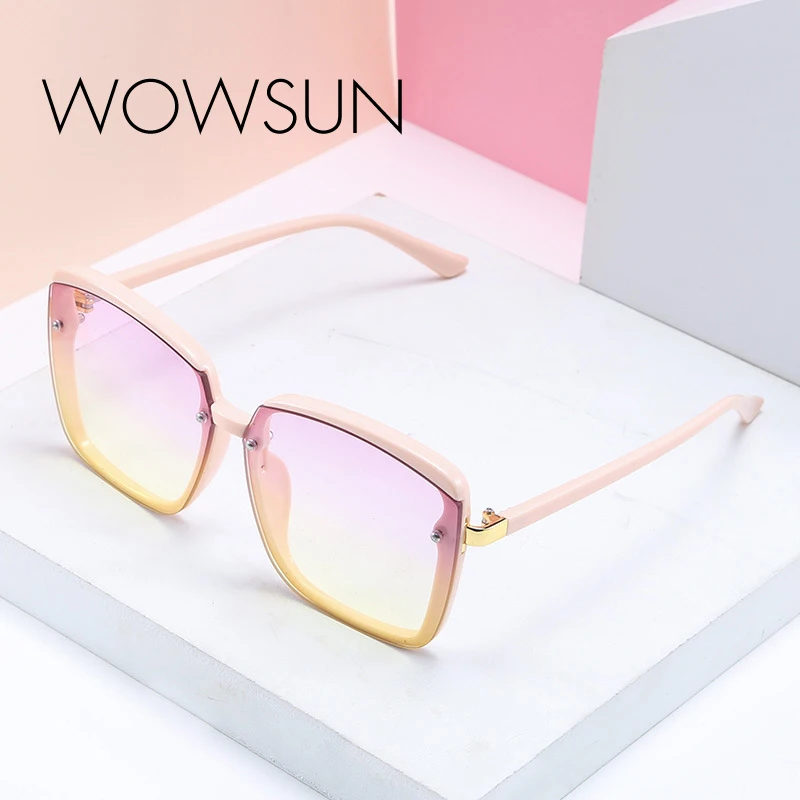 WOWSUN Новая мода дикая коробка женские солнцезащитные очки Брендовые Роскошные Красочные Небольшой аромат Домашняя мода тренд солнцезащитные очки A250