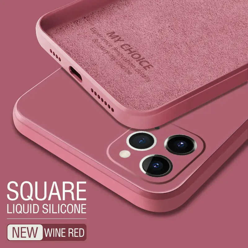 Luxury Original Square Liquid Silicone Phone Case For iPhone 12 13 11 Pro Max Mini XS X XR 7 8 Plus SE 2 Thin Soft Candy Cover case for iphone 13 mini