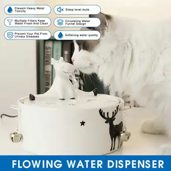 

Pet Cat Ceramic Automatic Electric Water Fountain Drinking Dispenser Dog Cat Drinking Fountain Feeder Drinking Bowl Tank Filter