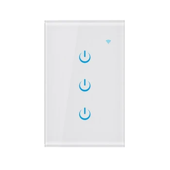 

Smart Wifi Switch US 3 Gang Tuya Smart Life App Wireless Remote Control Smart House Contact Panel Light Switch US Plug