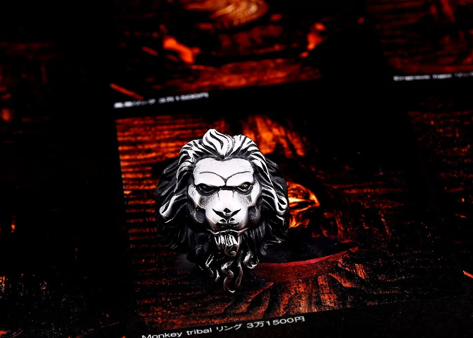 BEIER мужские и женские кольца в стиле панк с изображением Льва из нержавеющей стали для мужчин и женщин, винтажные индивидуальные BR8-676