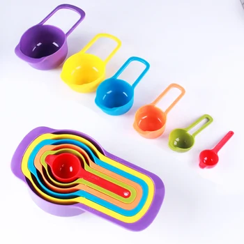 

6 Pcs/set Measuring Spoons Cups Plastic Measuring Spoon Scoop with Scale for Cooking Measuring Spoon Measuring Cup Drop Shipping