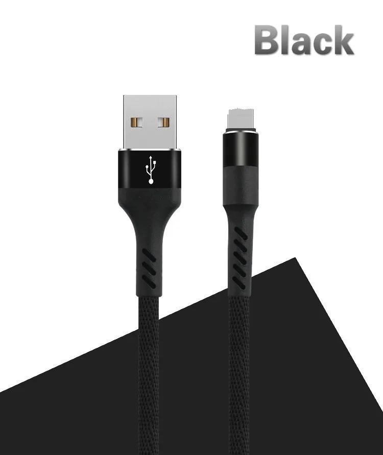 1 м данных USB кабель системы освещения кабель, 2.1A быстрое зарядное устройство зарядный кабель для iPhone xr 5s X 8 7 6s 5 se для iPhone кабель для iPad - Цвет: Black