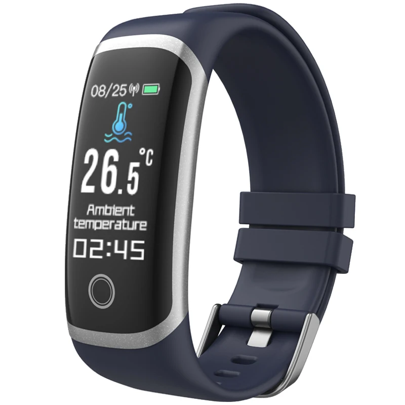 2020 Body Temperature Smart Fitness Bracelet Sport Smart Band Watch Ip67 Waterproof Pedometer Fitness Tracker Blood Pressure 