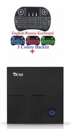 TX92 add i8backlit Восьмиядерный процессор, 3 ГБ, 32 ГБ, Android tv box, TX92-LP, Amlogic S912, Android 7,1, 2,4G и 5G, Wi-Fi, поддержка 4K видео, 3D игры - Цвет: TX92 add i8backlit