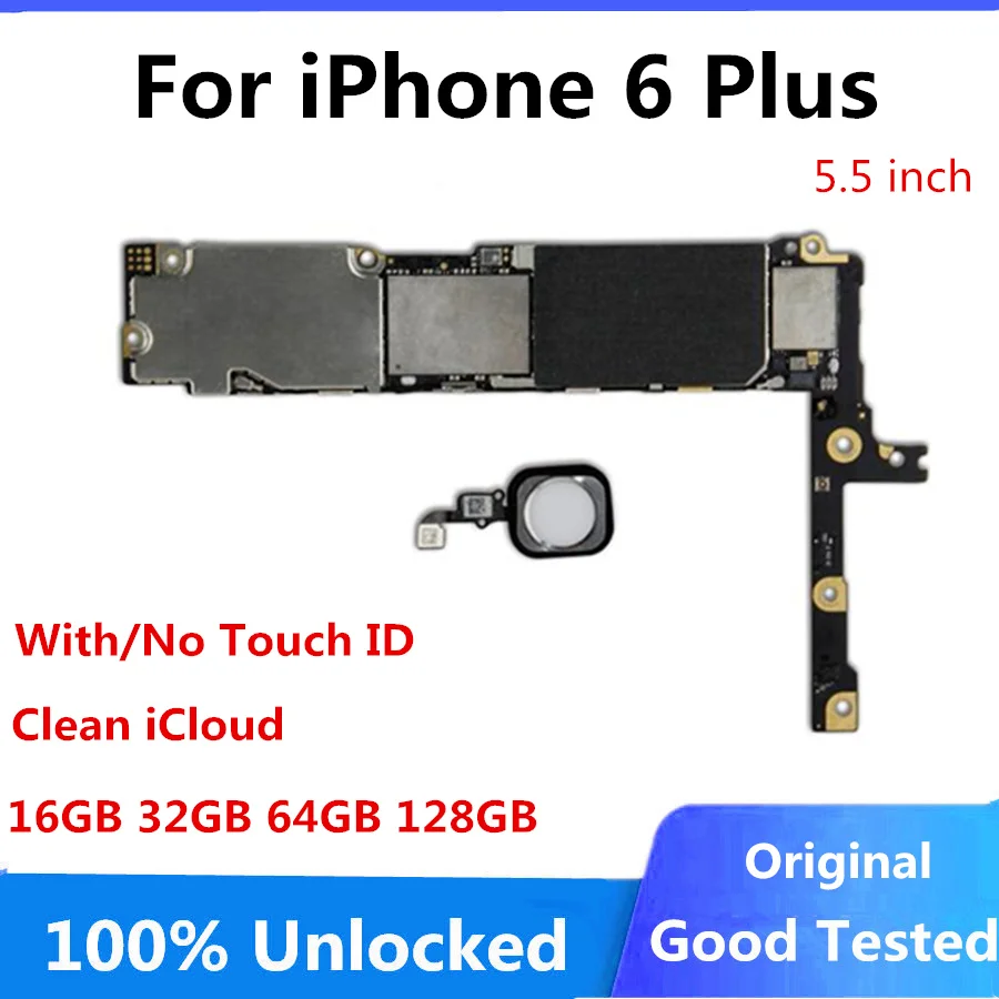 Оригинальная разблокированная материнская плата для iphone 6 plus с/без Touch ID основная