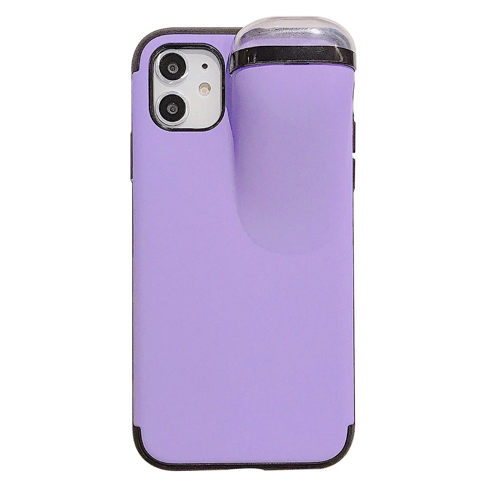 2 в 1 чехол для телефона s для Airpod чехол для iPhone 11 Pro Max Xs Max Xr X 10 11Pro с держателем для Air Pods чехол Fundas - Цвет: Purple