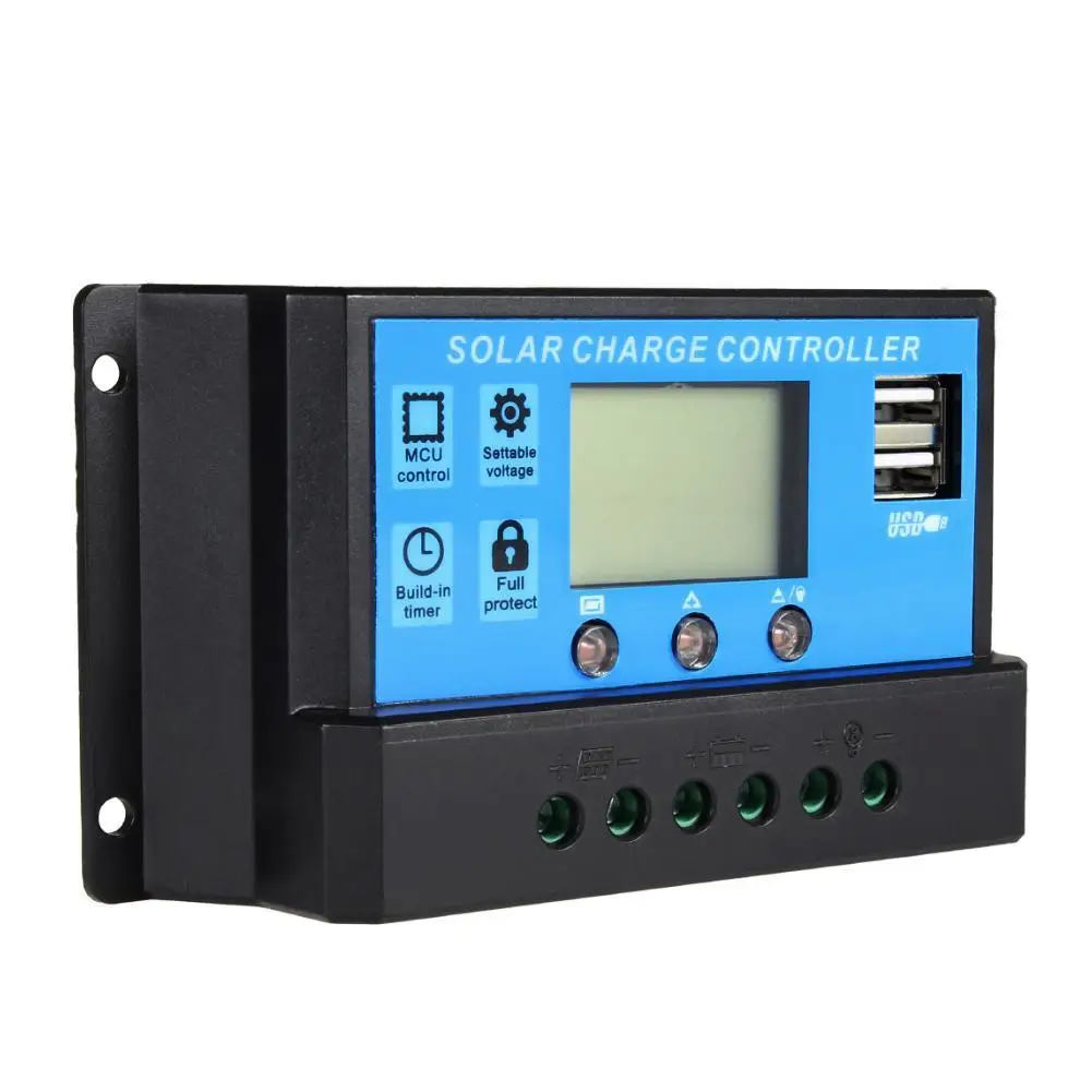 20A/30A Контроллер панели солнечных батарей 12-24V Напряжение батареи цепи защиты