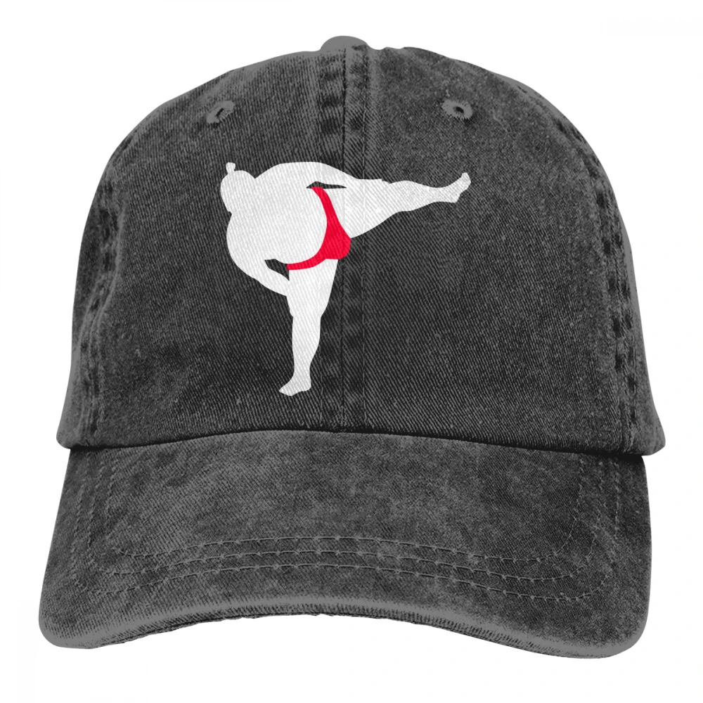Sumo Wrestler Casquette черные унисекс Мужские Женские джинсовые бейсболка с ремешком кепки регулируемые Гольф папа шляпа