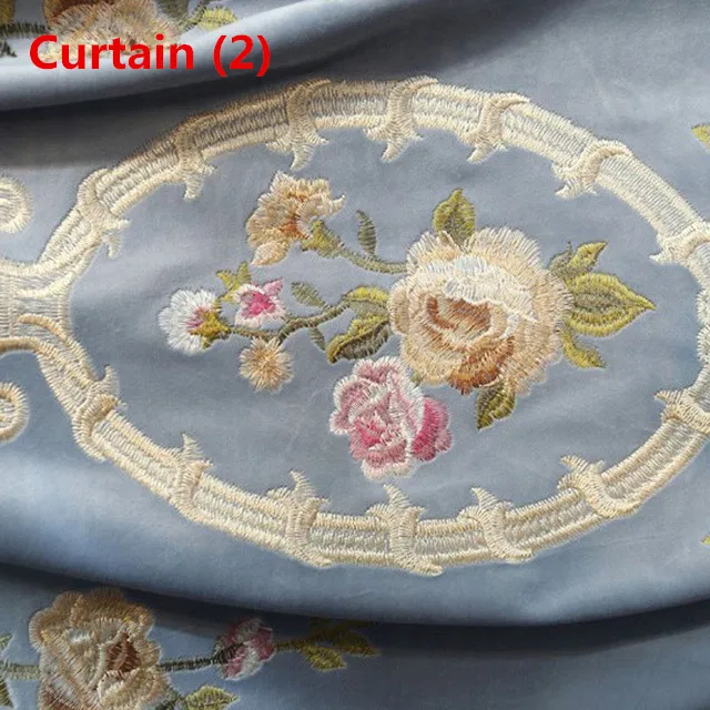 Curtain 2 Зеленая роскошная вилла, вышитые занавески для гостиной, высокое качество, бархатная вуаль, занавеска для спальни, оконные занавески - Цвет: Curtain 2