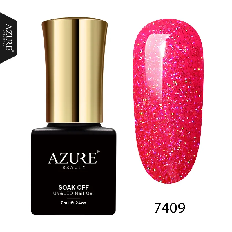 7409 Azure beauty Гель-лак для ногтей модные цвета для дизайна ногтей впитывающаяся гибридная Эмаль 7 мл гель-лаки лазурный УФ-гель для ногтей - Цвет: 7409