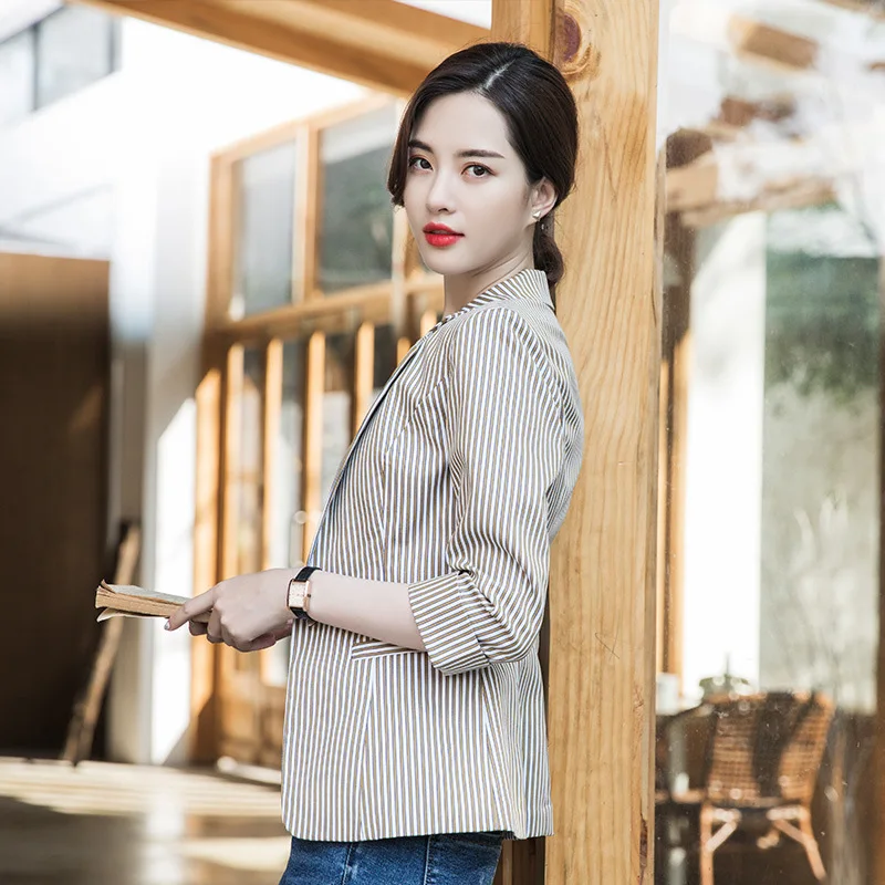 

2019 Short Spring Clothing Korean-style New Style Three-quarter-length Sleeve Coat Slim Fit Business Small Suit Women's Vertical
