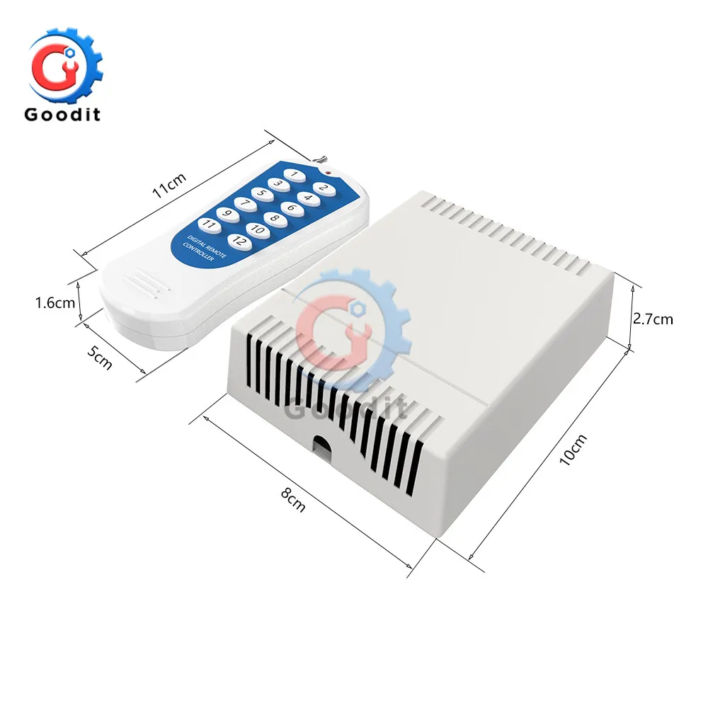 DC 12V 12 канальный релейный модуль Беспроводной RF пульт дистанционного управления передатчик+ плата приемника