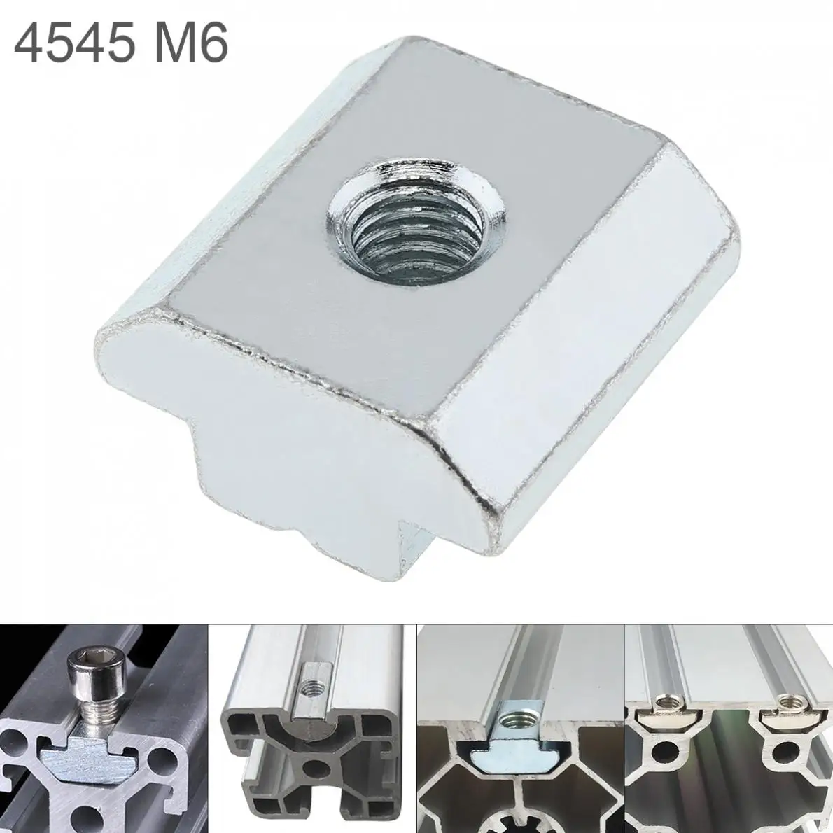 

Carbon Steel 1PCS M6 for 45 Series Slot T-nut Sliding T Nut Hammer Drop In Nut Fasten Connector 4545 Aluminum Extrusions