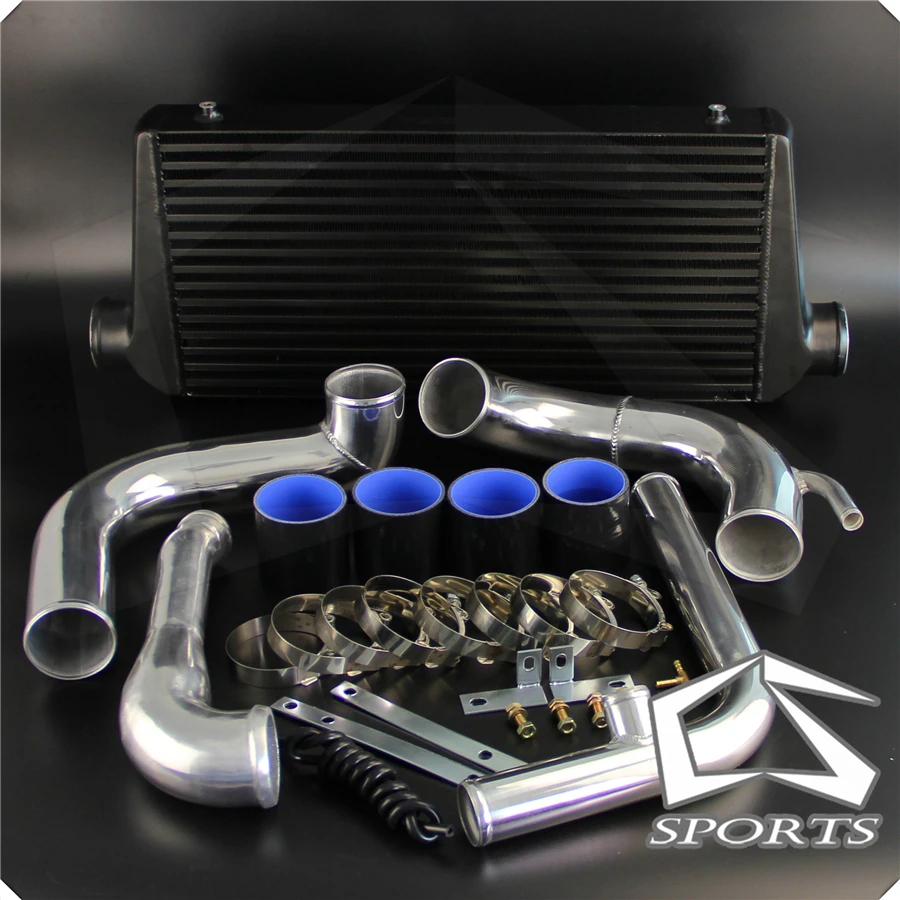 FMIC Улучшенный интеркулер черный + комплект трубопроводов Turbo подходит для N * issan