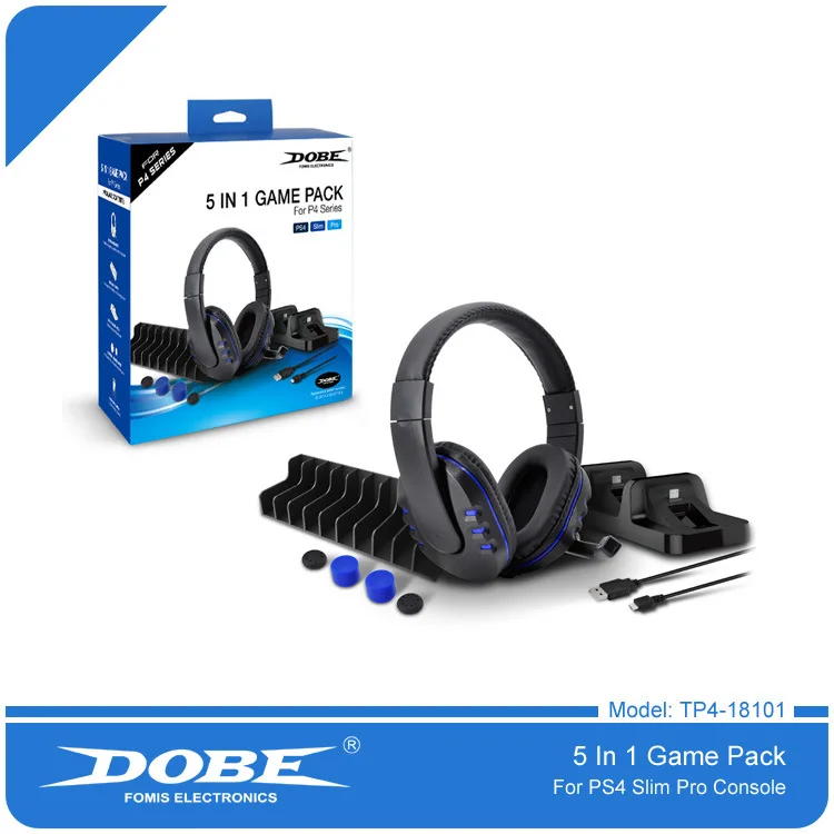 

Dobe PS4/Slim/Pro Five in One Headset Bundle Board Game Set Tp4-18101