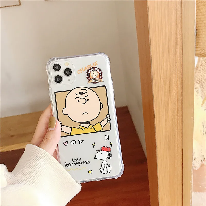 Милый чехол для телефона с рисунком из мультфильма "Charlie коричневая собака" для iphone Xs MAX XR X 7 8 plus Симпатичные, из мягкого ТПУ, прозрачная задняя крышка для телефона