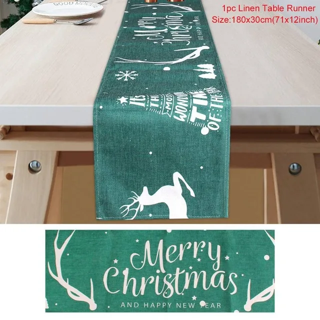 Снежинка, Настольная дорожка, Рождественский Декор для дома, Рождественский Декор, Navidad орнамент, рождественские вечерние украшения, подарок на год - Цвет: green elk