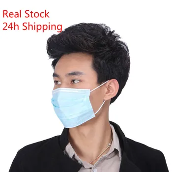 

40Pcs Disposable Mask 3 Layer Non Wove Ply Filter Mouth Comfortable Protection Masker Face Covering Personal Adult Meltblown