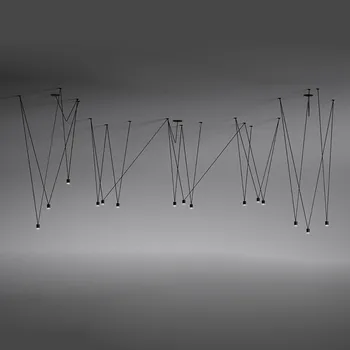 

Unique Design Match Line Led Pendant Light Fixture Geometric DIY Wire Hanging Lamp Lustre Home Decor Industrial spider Lamp