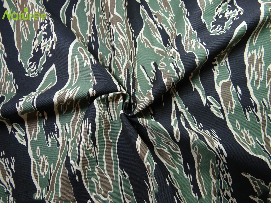 1.5M*0.5M Camouflage Fabric Tiger Print Design Camo Cloth Soft Crepe Satin for Dress Gown Scraf PN007 | Дом и сад
