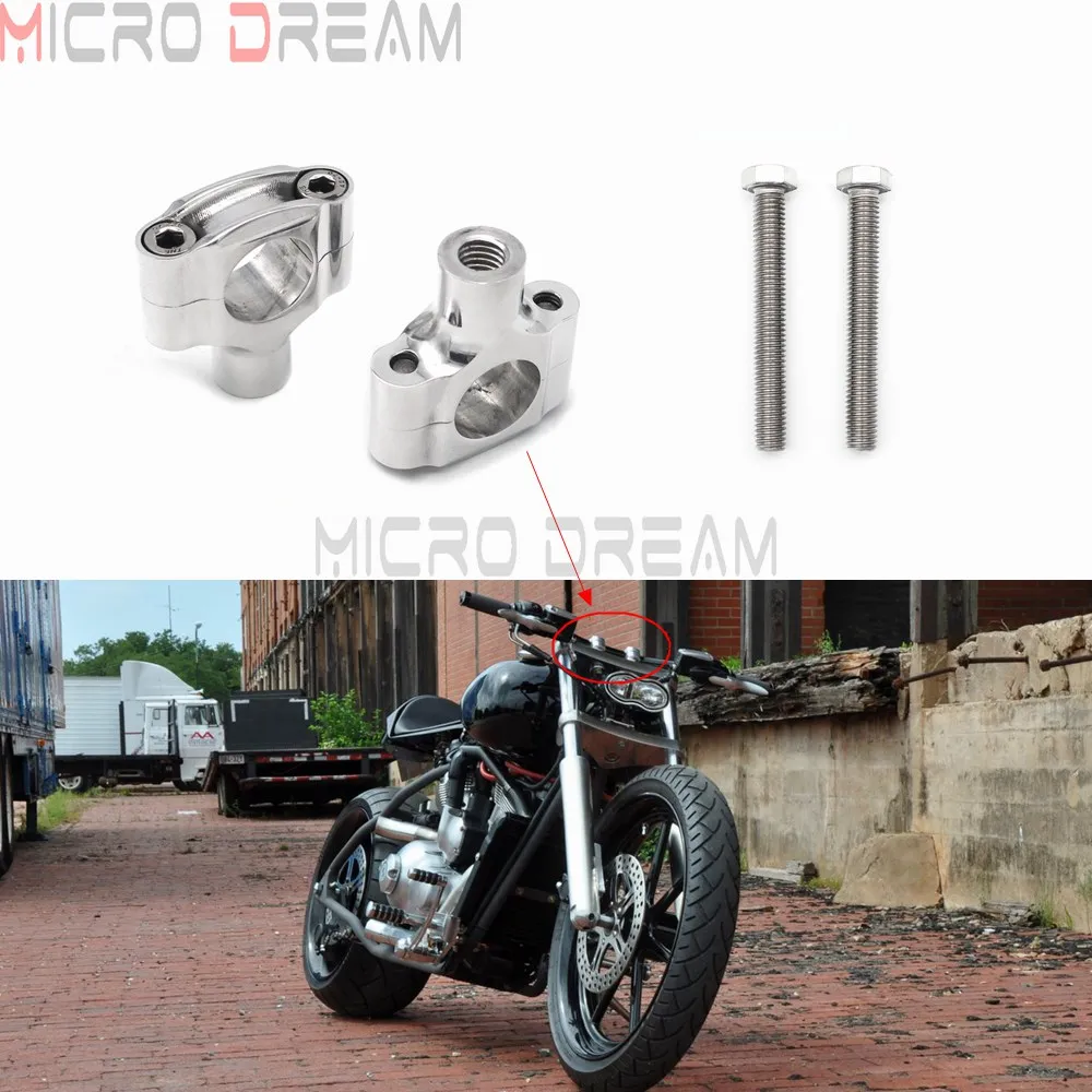 Coppia Moto Manubrio Riser Kit 1 "Manubrio Riser W/Bulloni Universale Per Harley Dyna Sportster Manubrio Morsetto Per Montaggio Su Risers