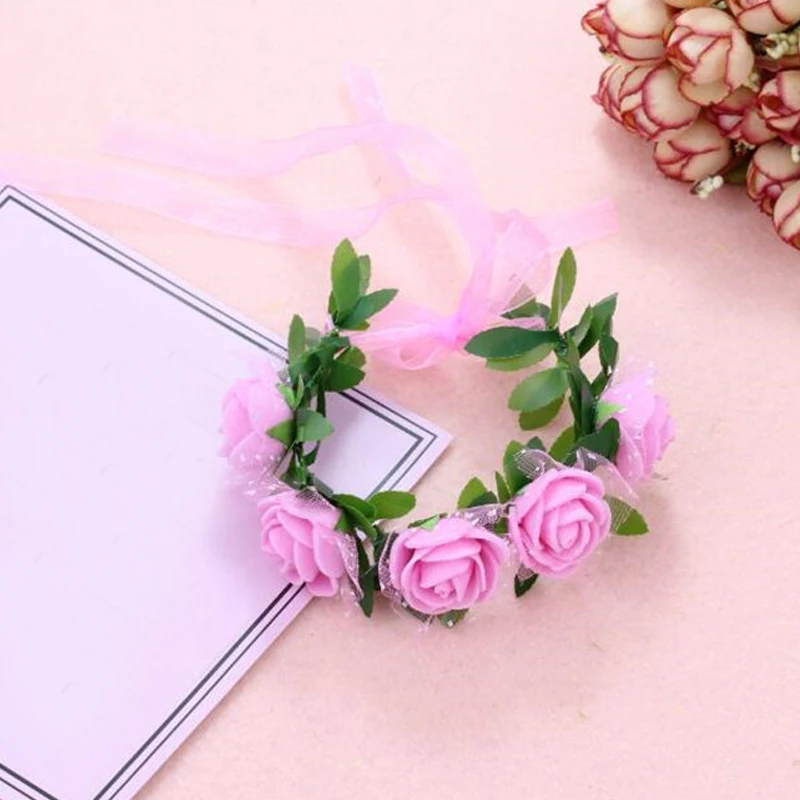 

Браслет в стиле бохо с искусственными цветами для женщин и девочек