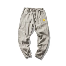 Японские ретро брюки Модные свободные повседневные брюки осенние и зимние однотонные Толстые мужские брюки мужская одежда DD6CK