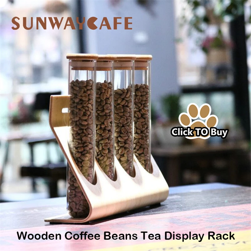 Wooden-Coffee-Beans-Tea-Display-Rack-Stand-Glass-Test-Tube-sealed-Storage-Decorative-Ornaments-Cereals-Canister