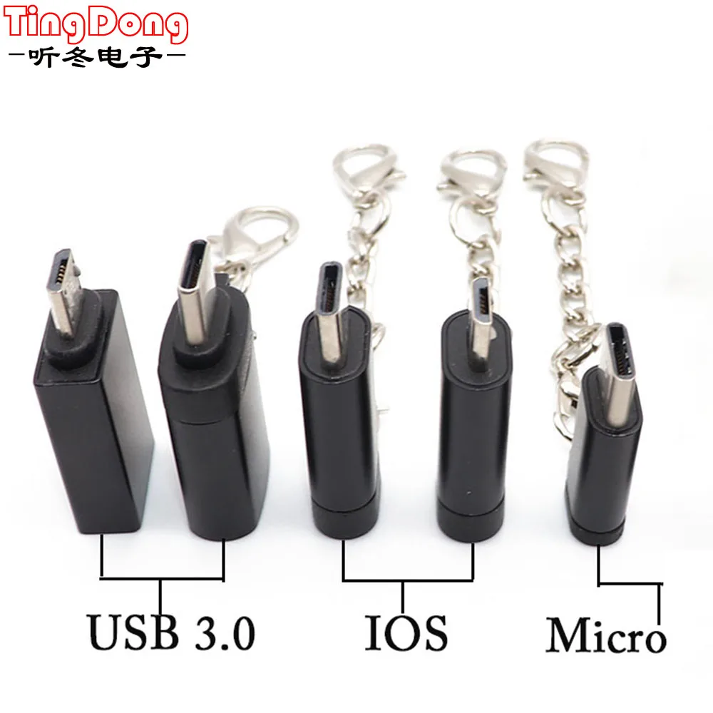 Зарядный адаптер с Type C на 8pin для iPhone Android кабель передачи данных конвертер USB 3 0