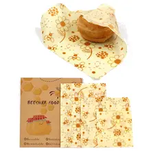 Большие, средние и маленькие 3 штуки, многоразовая пищевая обертка из пчелиного воска