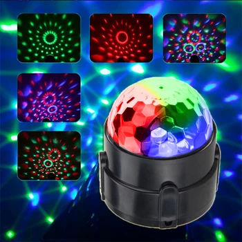 

NEW Mini RGBYWP LED Party Light Disco Club DJ Crystal Magic Ball Effect Stage Light with car charger