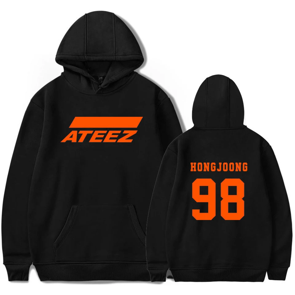 ATEEZ Логотип Горячая Качество Kpop Толстовка с принтом Ouewear мягкие Пуловеры Повседневная Harajuku новая команда Корейская толстовка