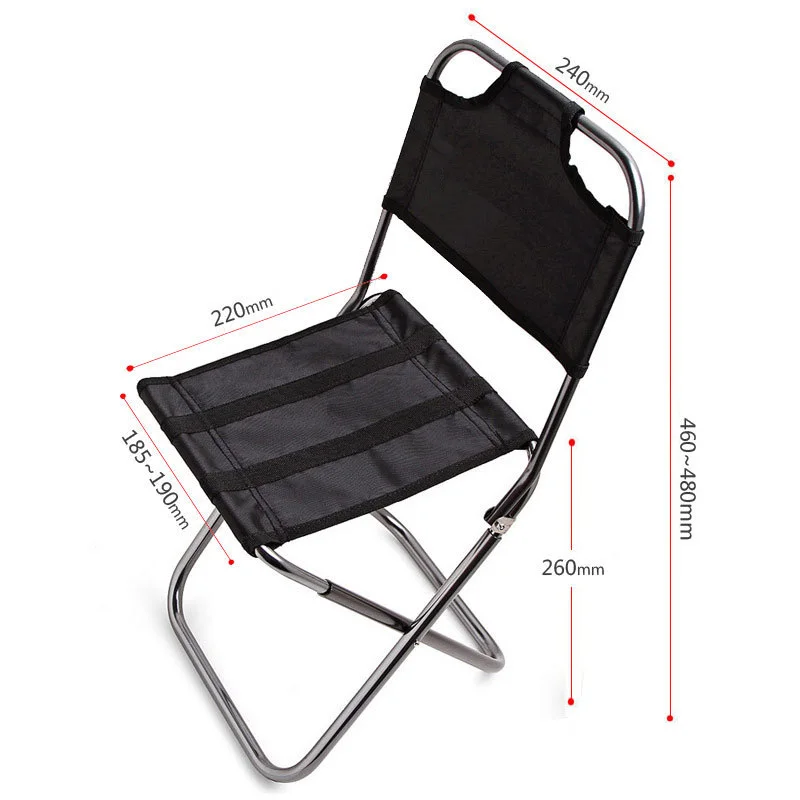 Ultralight Outdoor Fishing Chair Aluminum Alloy Nylon Folding Small Size Chair Camping Hiking Seat Stool