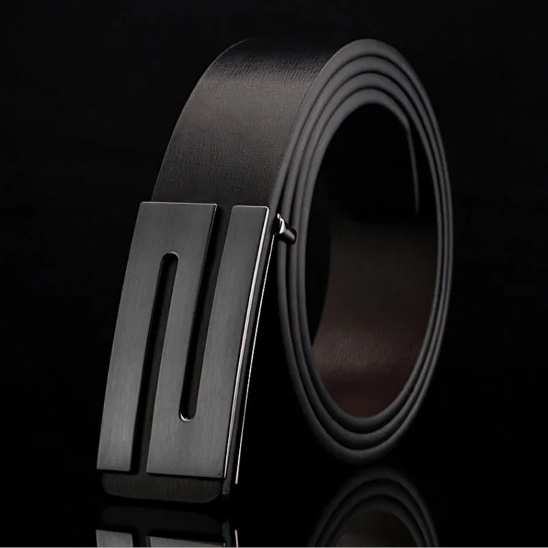 cheap designer belts New Arrival Genuine Leather Men's Belt Cowhide Strap For Male Automatic Buckle Toothless Leather Belt Male Belts For Men crocodile skin belt Belts