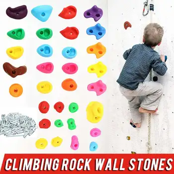 

32Pcs/set Assorted Textured Rock Climbing Frame Mixed Color Rock Climbing Wall Stones Hand Feet Holds Grip kids Sport Toys