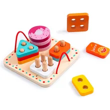 Jeu de blocs de construction Montessori, trieur de formes en bois, jouets éducatifs d'apprentissage préscolaire, Puzzle à empiler pour enfants