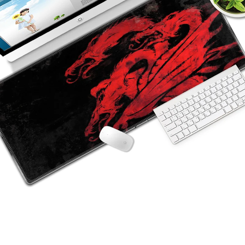  90*40cm Gaming Mouse Pad Large XL Dragon Logo Computer Mousepad XXL Rubber Desk Mat for Laptop for 