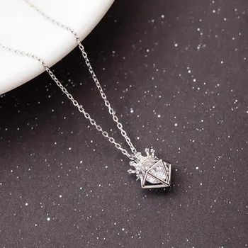 

Cubic Zirconia Crown Necklaces & Pendants For Women 100% 925 Sterling Silver Lady Fashion Party Jewelry 925-256