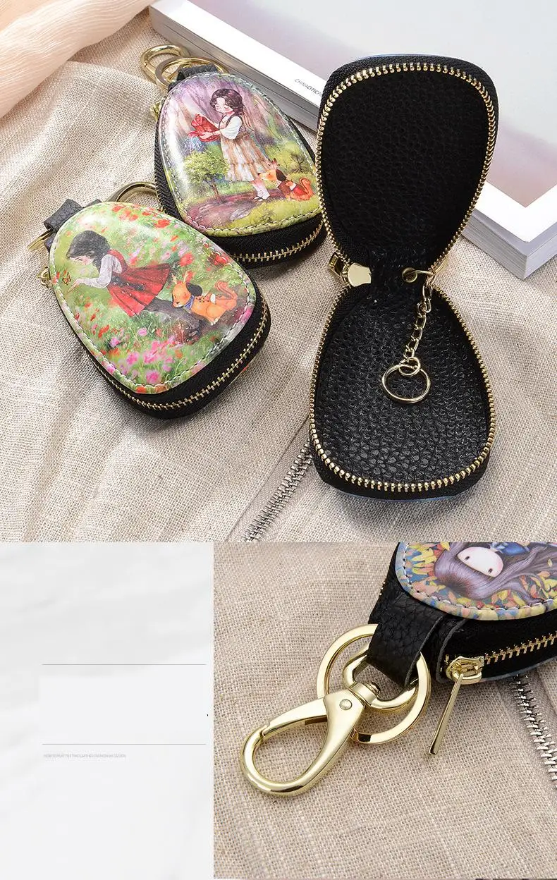 General car key case cartoon pattern protection cover men and women key case Porta Chaves Purse Porta Chave Funda Llave